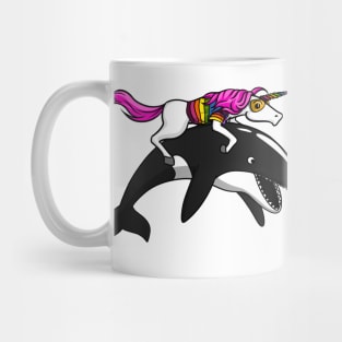 Unicorn Riding Orca Whale Mug